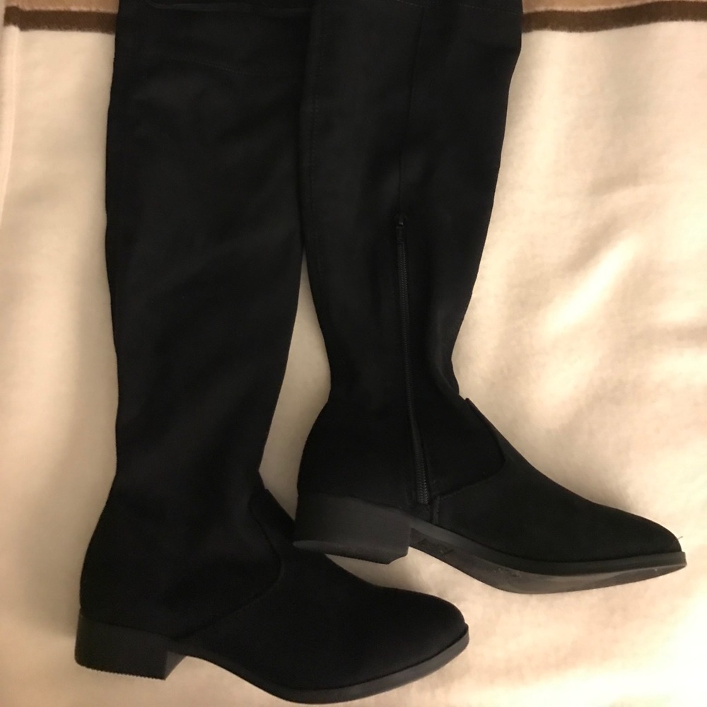 Black thigh high boots